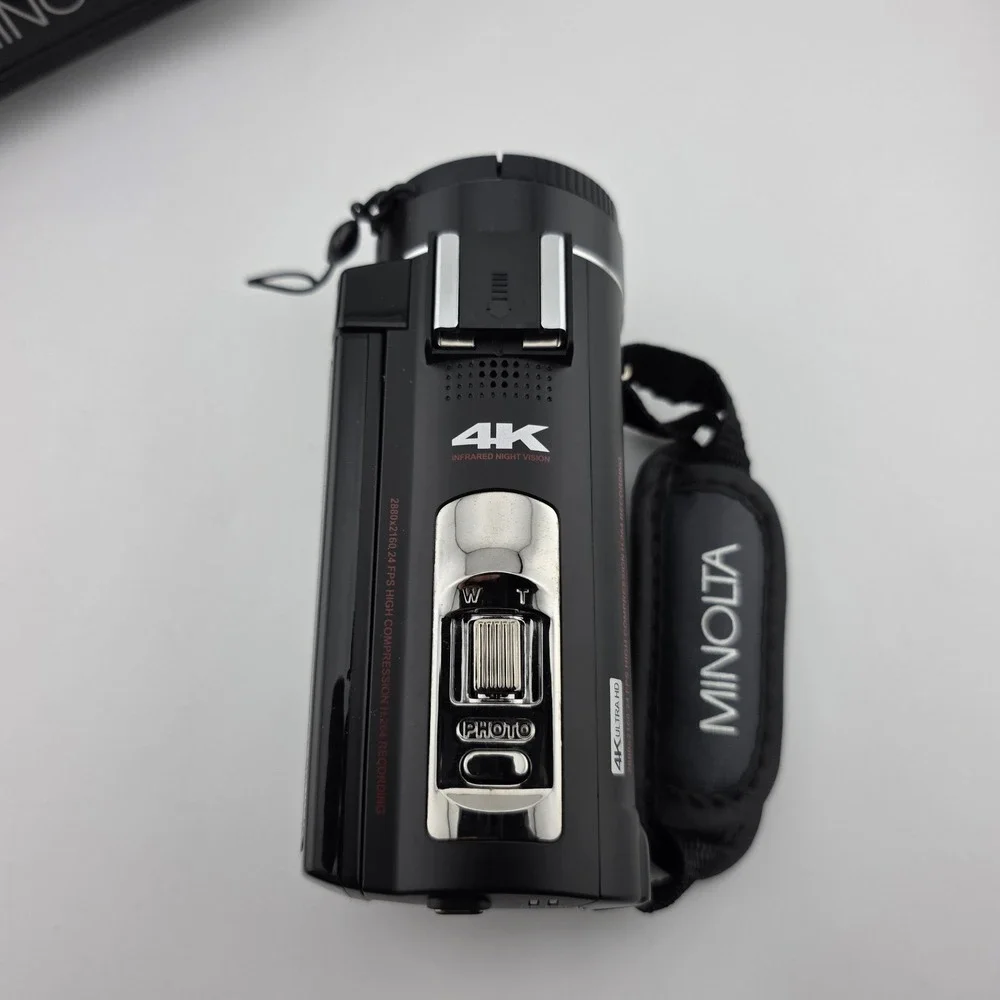 Minolta MN4K20NV 4K‎ Camcorder Infrared Night Vision Black Blue As Is Parts Only